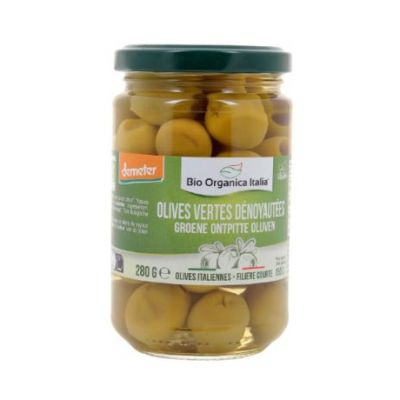 Organic Pitted Green Olives 280g Bio Organica Italia