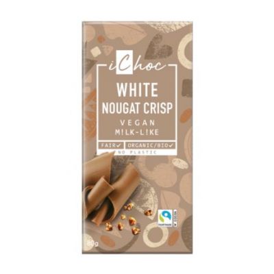Chocolate White Nougat Crisp Vegan 80g ICHOC