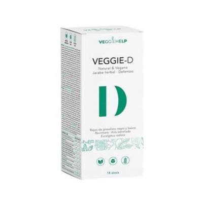 VeggieD Jarabe defensas 8 Mesesls SinGluten Vegan 180ml Veggiehelp
