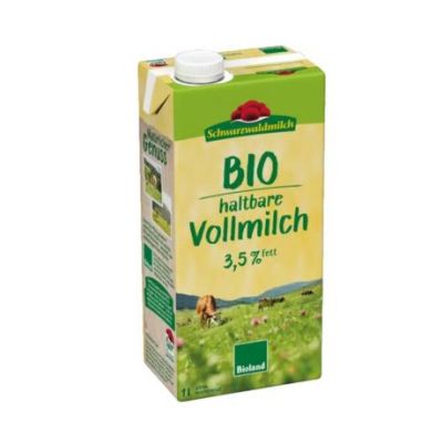 Organic Whole Cow Milk 12x1L Schwarzwaldmilch