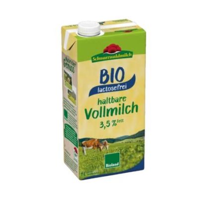 Latte vaccino intero biologico senza lattosio 12x1L Schwarzwaldmilch