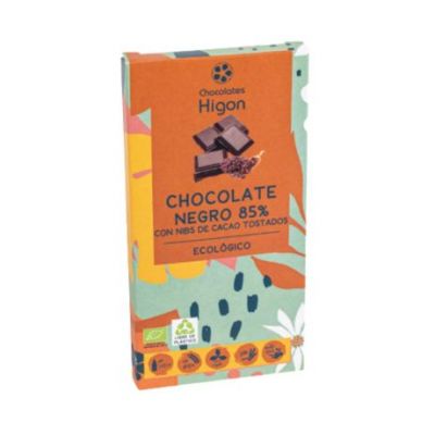 Chocolate Negro 85% Con Nibs De Cacao Eco 100g Chocolates Higon