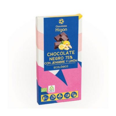 Chocolate Negro 75% Jengibre y Limon 100g Chocolates Higon