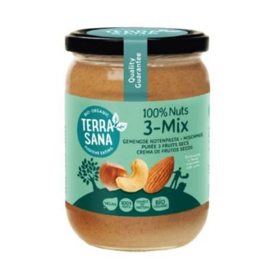 3Mix, Crema de Frutos Secos Sin Cacahuete Bio Vegan 500g Terrasana