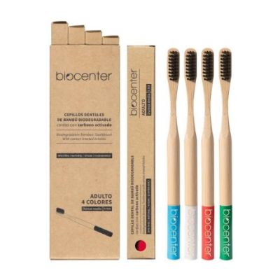 Bambus-Aktivkohle-Zahnbürste Vegan 1 Packung Vegan Biocenter