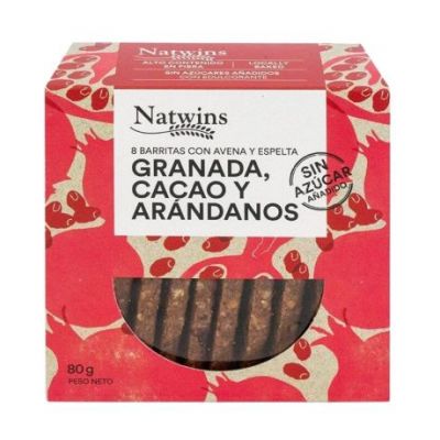 Barritas Granada Cacao Arandanos 1caja 80g Natwins