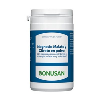 Magnesio Malato y Citrato en Polvo 130g Bonusan