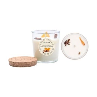 Candela fatta a mano alla cannella e all'arancia 1 unità Biocenter