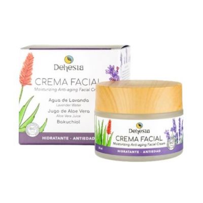Crema Facial Hidratante-Antiedad Lavanda, Aloe Vera y Bakuchiol Bio 50ml Dehesia