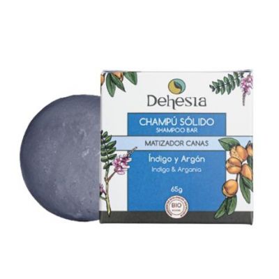 Champu Solido Matizador de Canas indigo y Argan Bio 65gr Dehesia