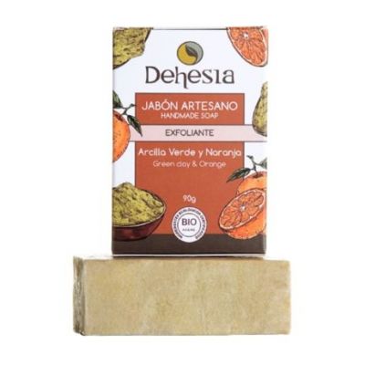 Jabon Artesano Exfoliante Arcilla Verde y Naranja Bio 100gr Dehesia